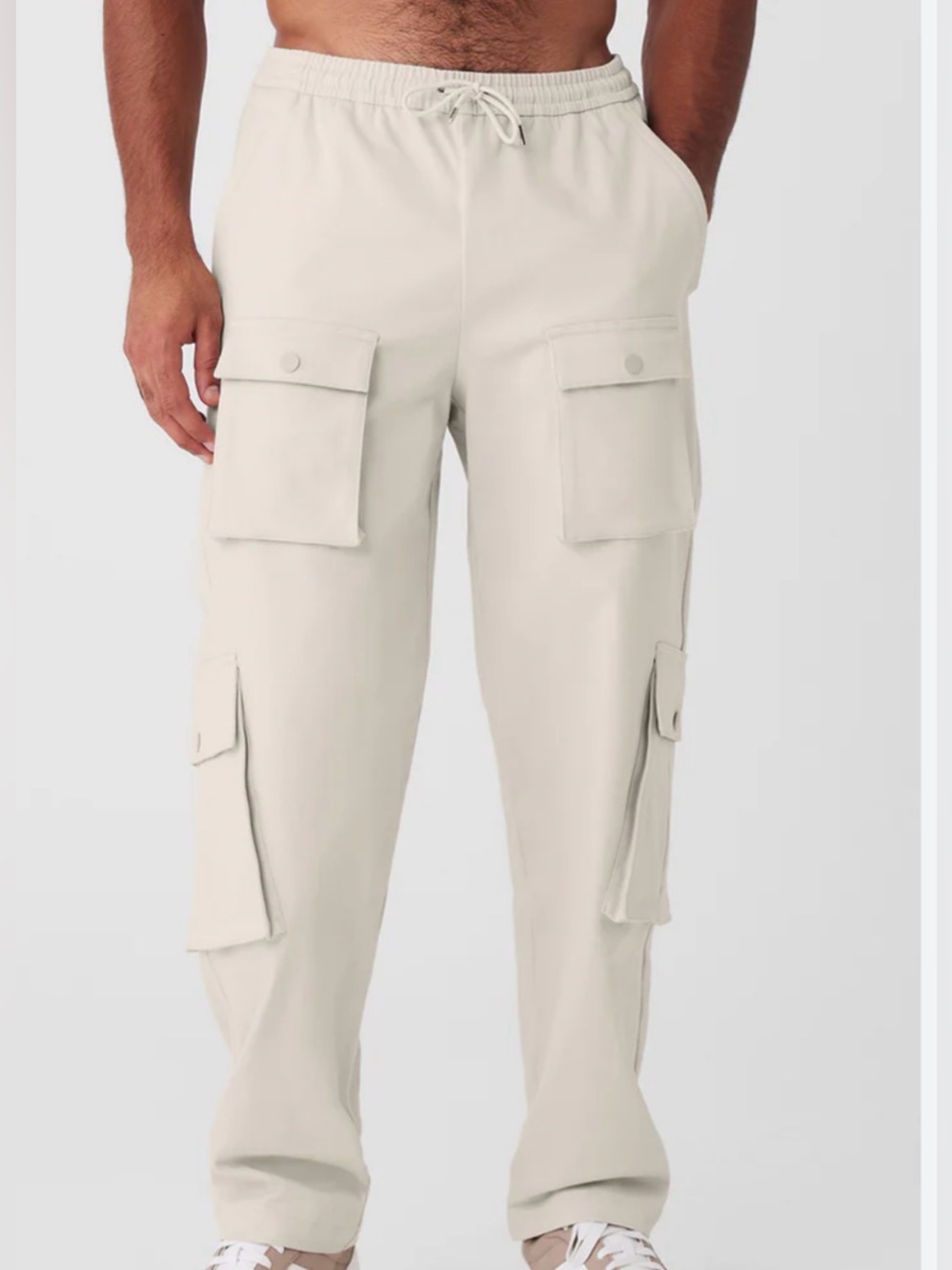 Alo Yoga Northstar Cargo Pants Mens L Beige Khaki Drawstring Pockets